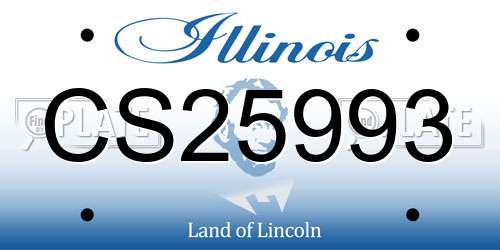 CS25993 Illinois License Plate