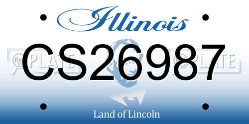 CS26987 Illinois License Plate
