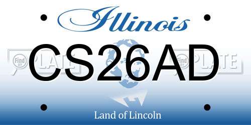 CS26AD Illinois License Plate