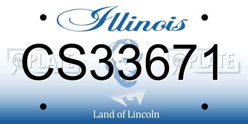 CS33671 Illinois License Plate