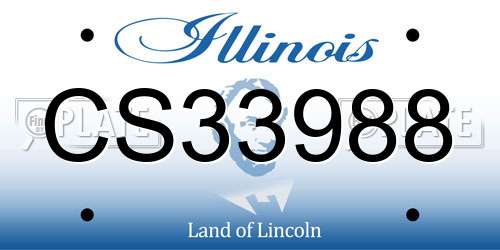 CS33988 Illinois License Plate