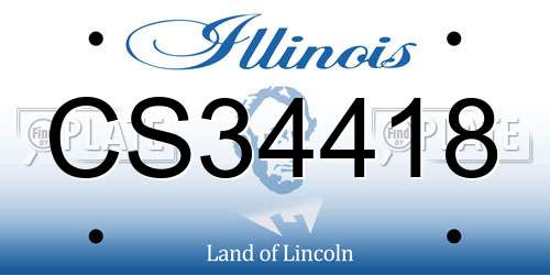 CS34418 Illinois License Plate