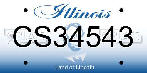 CS34543 Illinois License Plate