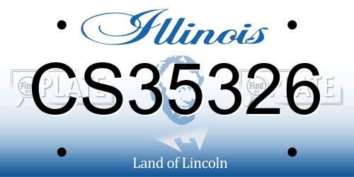 CS35326 Illinois License Plate