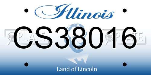 CS38016 Illinois License Plate