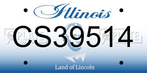 CS39514 Illinois License Plate