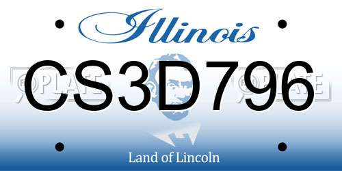 CS3D796 Illinois License Plate
