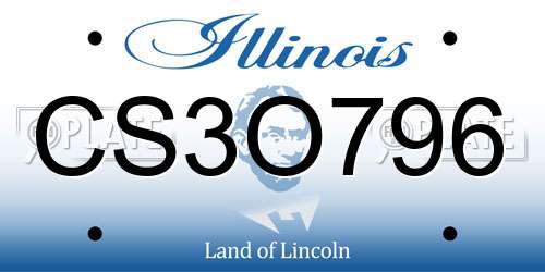 CS3O796 Illinois License Plate