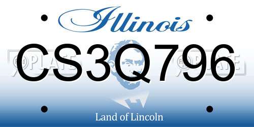 CS3Q796 Illinois License Plate