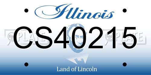 CS40215 Illinois License Plate