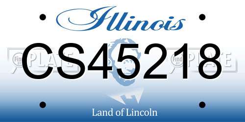 CS45218 Illinois License Plate