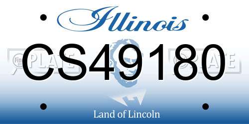 CS49180 Illinois License Plate