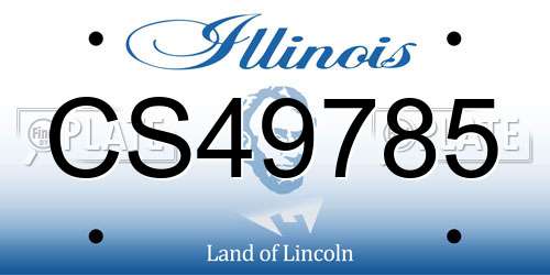 CS49785 Illinois License Plate