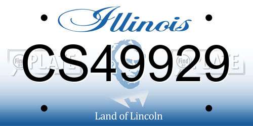 CS49929 Illinois License Plate