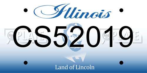 CS52019 Illinois License Plate