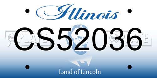 CS52036 Illinois License Plate