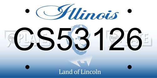 CS53126 Illinois License Plate