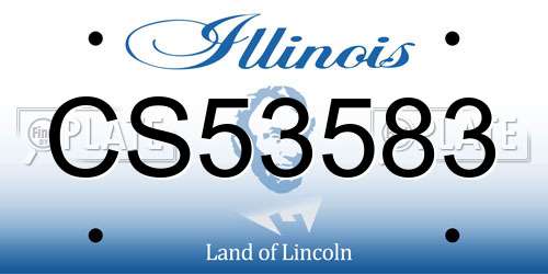 CS53583 Illinois License Plate
