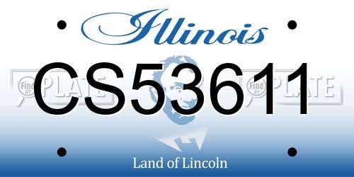 CS53611 Illinois License Plate