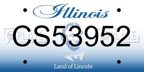 CS53952 Illinois License Plate