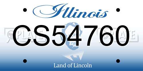 CS54760 Illinois License Plate
