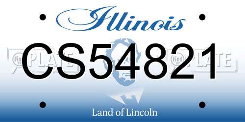 CS54821 Illinois License Plate