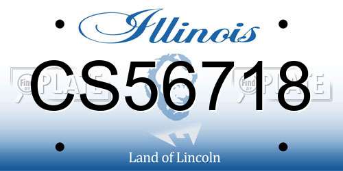 CS56718 Illinois License Plate