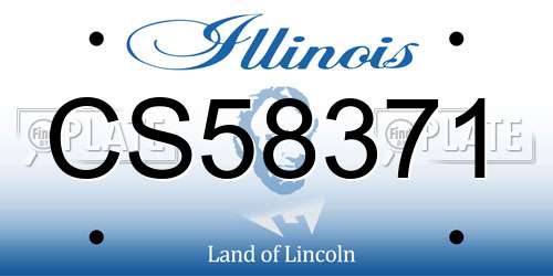 CS58371 Illinois License Plate