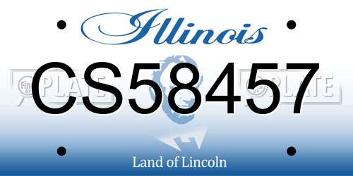 CS58457 Illinois License Plate