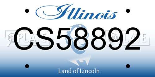 CS58892 Illinois License Plate