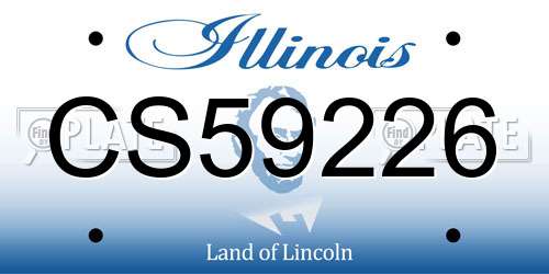 CS59226 Illinois License Plate