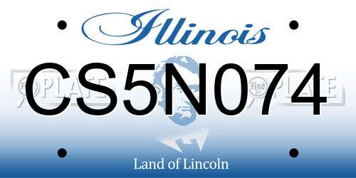 CS5N074 Illinois License Plate