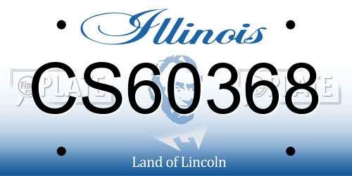 CS60368 Illinois License Plate