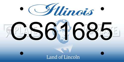 CS61685 Illinois License Plate