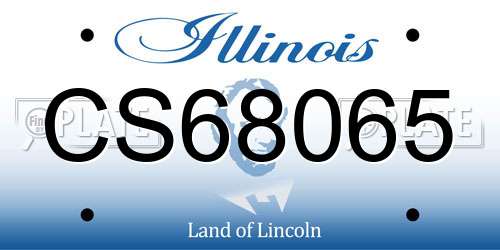 CS68065 Illinois License Plate