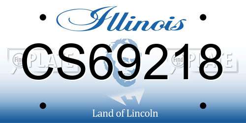 CS69218 Illinois License Plate