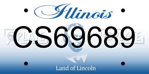 CS69689 Illinois License Plate