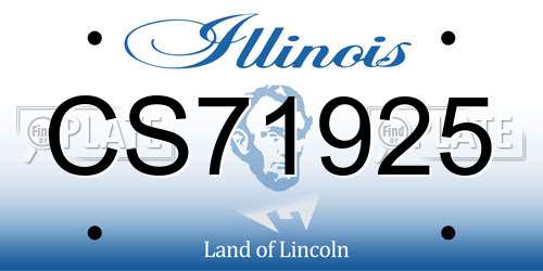 CS71925 Illinois License Plate