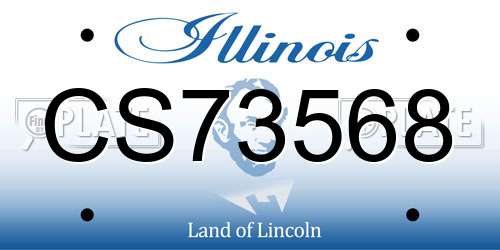 CS73568 Illinois License Plate