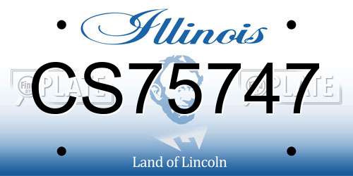 CS75747 Illinois License Plate