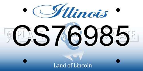 CS76985 Illinois License Plate