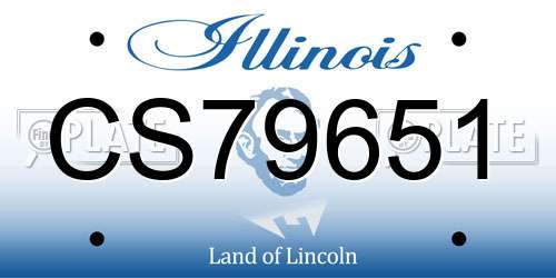 CS79651 Illinois License Plate