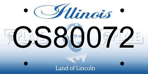 CS80072 Illinois License Plate