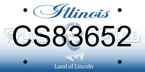 CS83652 Illinois License Plate