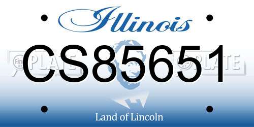 CS85651 Illinois License Plate