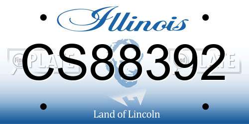 CS88392 Illinois License Plate