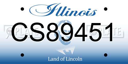 CS89451 Illinois License Plate