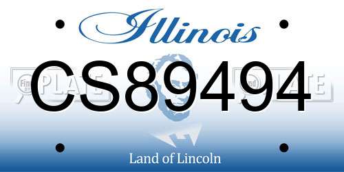 CS89494 Illinois License Plate
