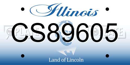 CS89605 Illinois License Plate