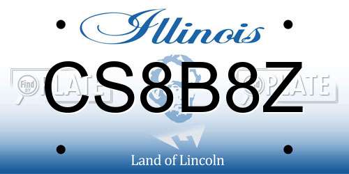 CS8B8Z Illinois License Plate